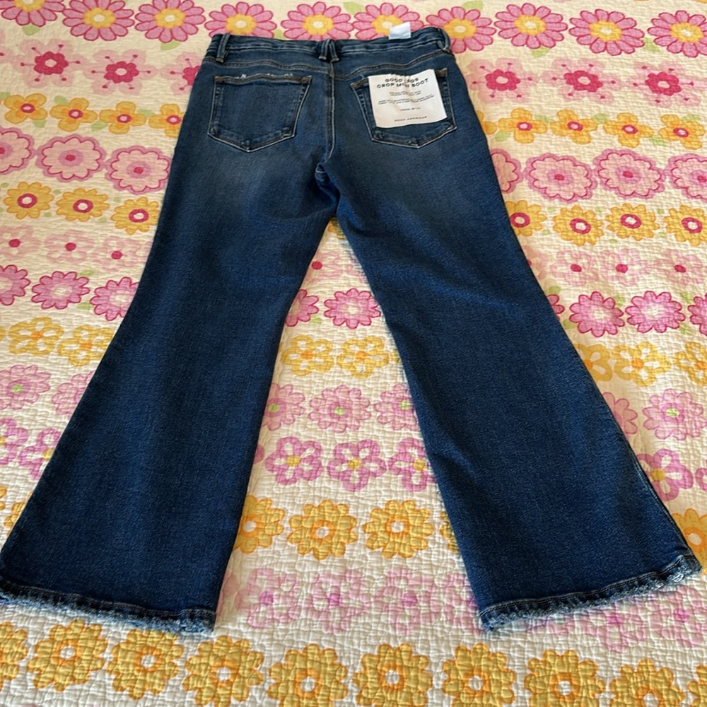 🔹 Good American Good Legs Crop Mini Boot 8/29 Indigo NEW